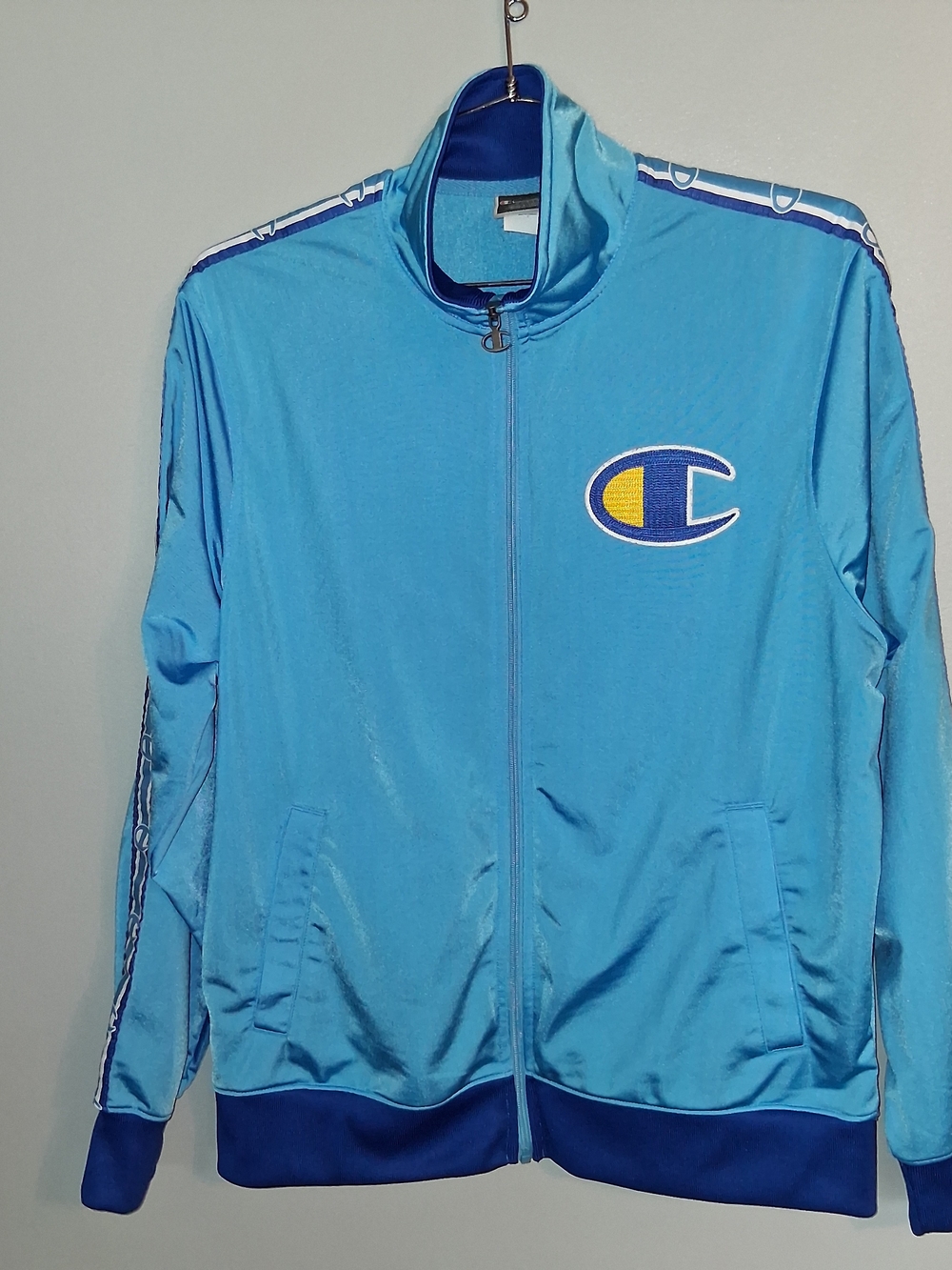 Champion Light Blue Track Jacket with Logo